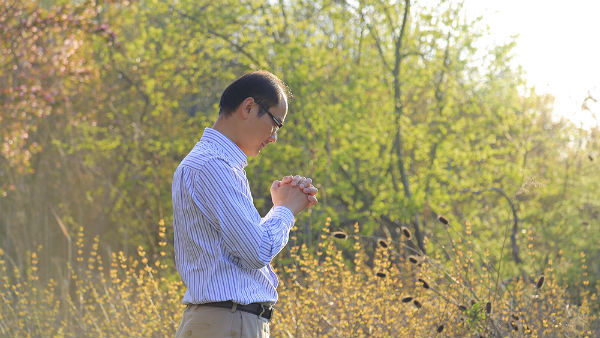 a man is praying