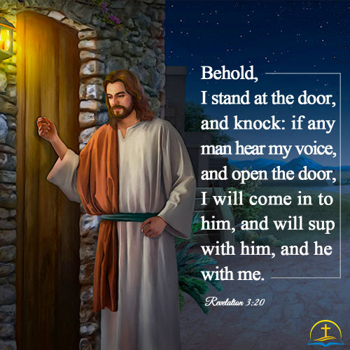 Revelation 3:20 - Behold I Stand at the Door and Knock, Bible Verse of the Day