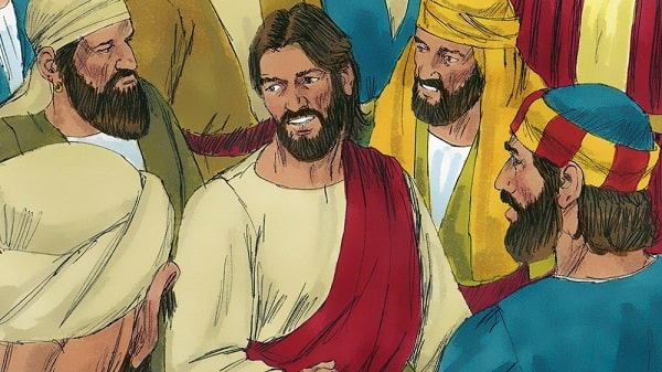 Jesus Christ talking to disciples