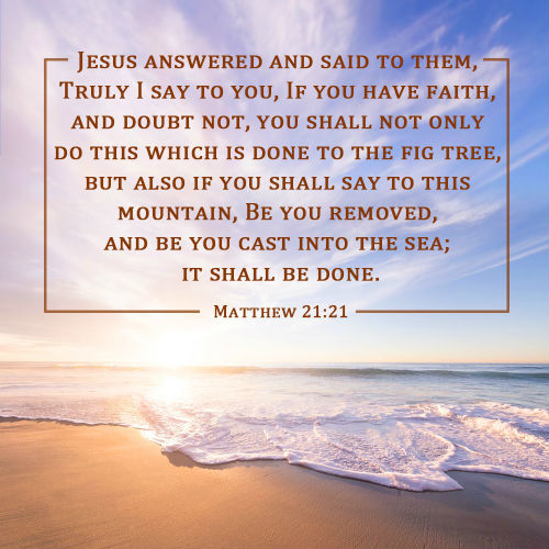 Matthew 21:21 - Have Faith, and Doubt Not, Bible Quote Image