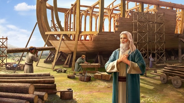 Noah and his sons build the ark