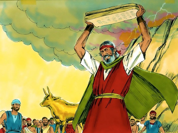 moses breaks the tablets
