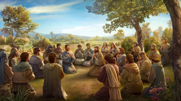 peter praying with other believers