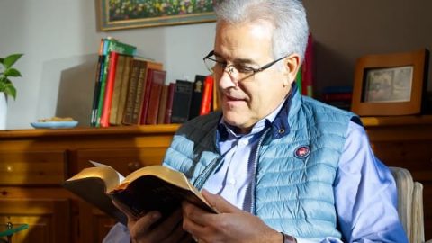 the brother is reading the word of God