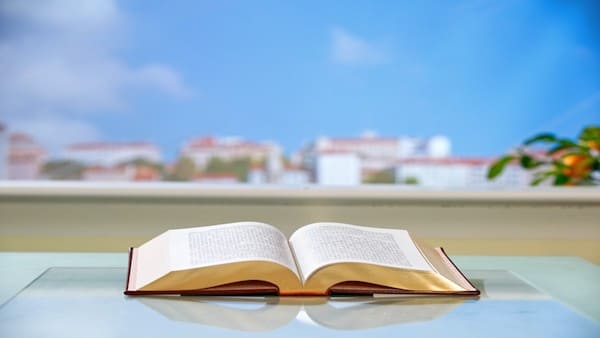 Blue sky and a book