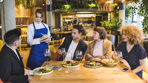 Waiter and guest