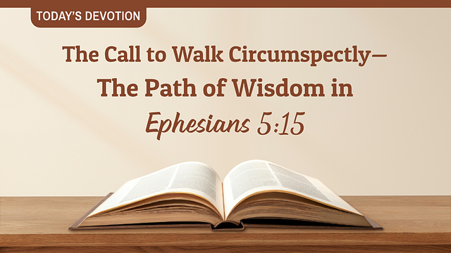 The Call to Walk Circumspectly - The Path of Wisdom in Ephesians 5:15